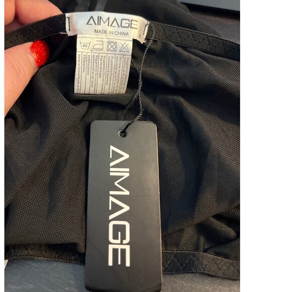 NWT Black Sheer Mesh Ruched Mini Skirt Size Medium Y2K Bodycon Gothic Clubwear - Picture 4 of 7